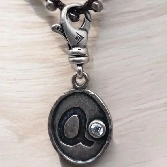 Silpada Silver Beaded Vintage Necklace and Charm CZ 925 Pendant Signed